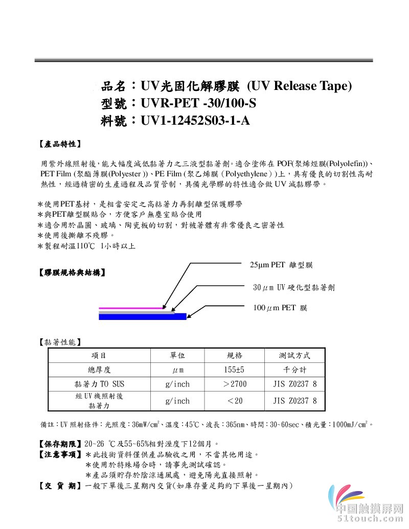 UV解胶膜