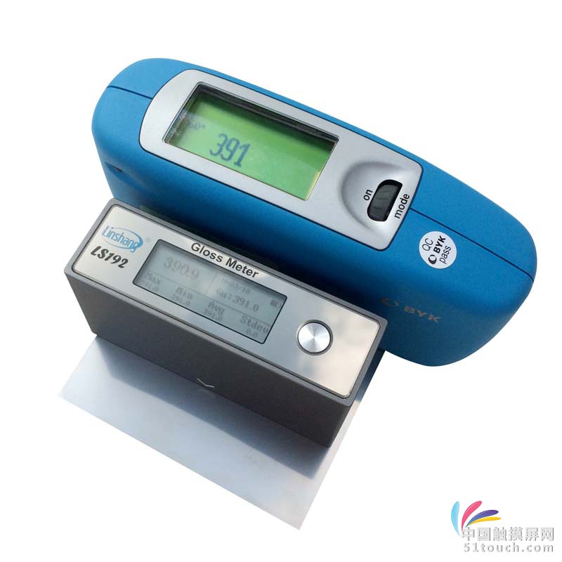 LS192光泽计与BYK测量不锈钢片 2